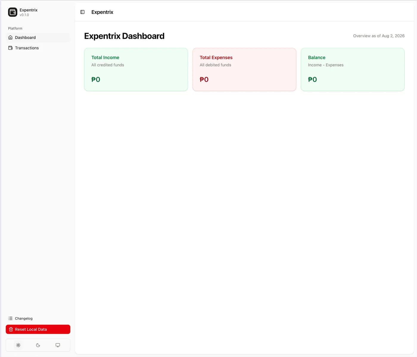 Expentrix website preview