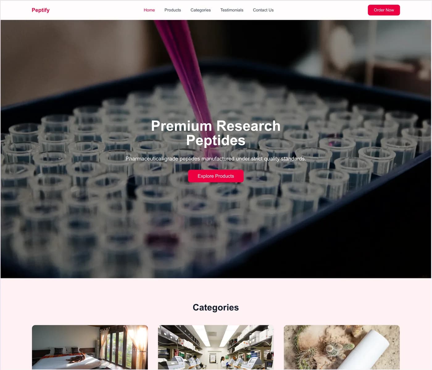 Peptify website preview