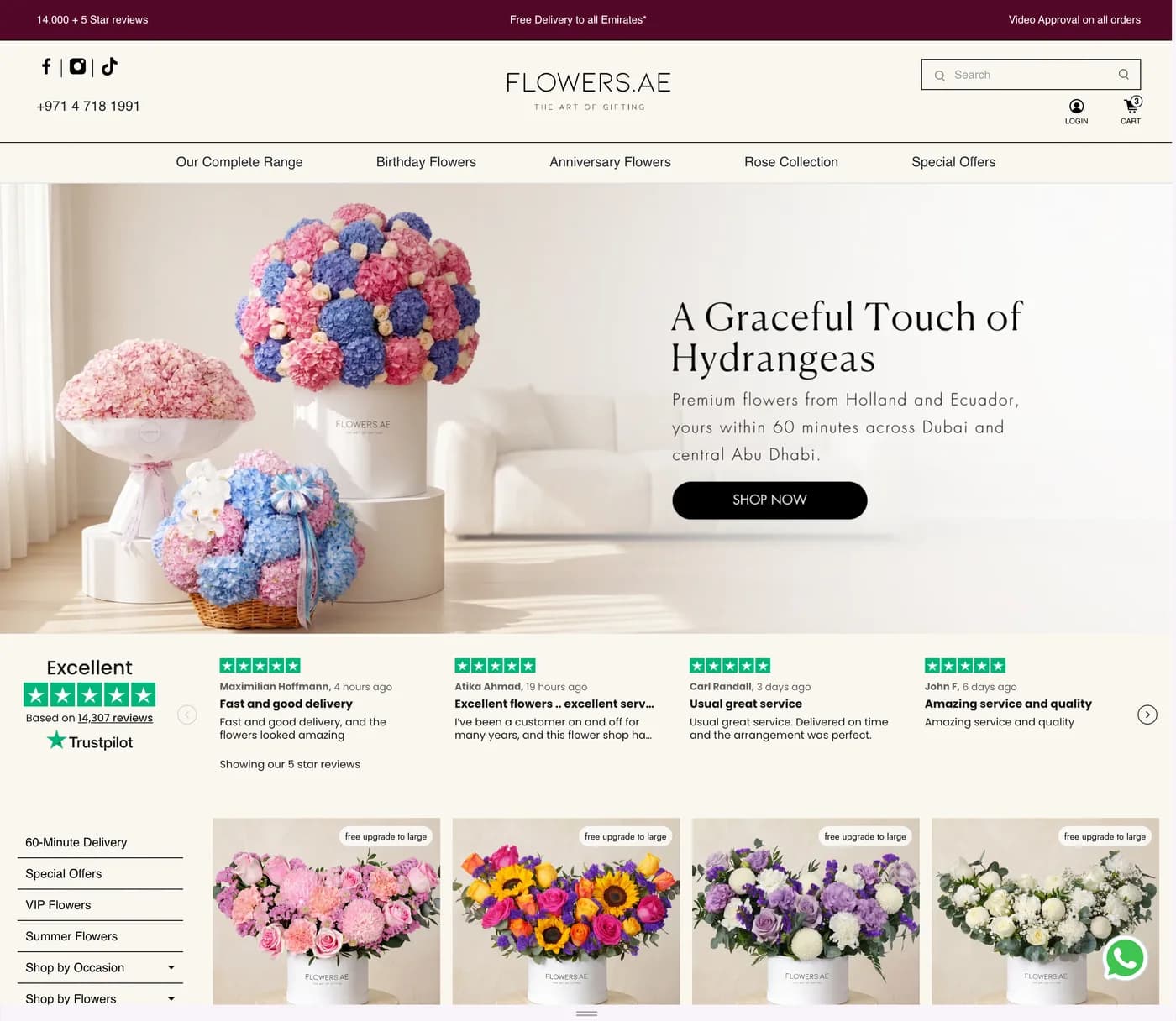 Flowers AE website preview